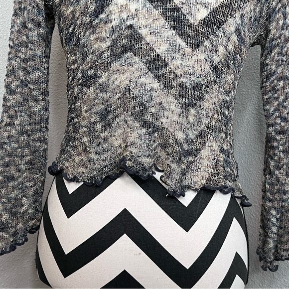 Boho Lagenlook Whimsigoth Forest Fairy Neutral OS Loose Knit Front Tie Cardigan - Picture 8 of 10